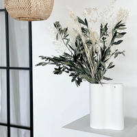 TROCKENBLUMENSTRAUSS grün weiß Olive - weiß / 60 cm - Weiß, Naturmaterialien (60cm) - Lykke & You
