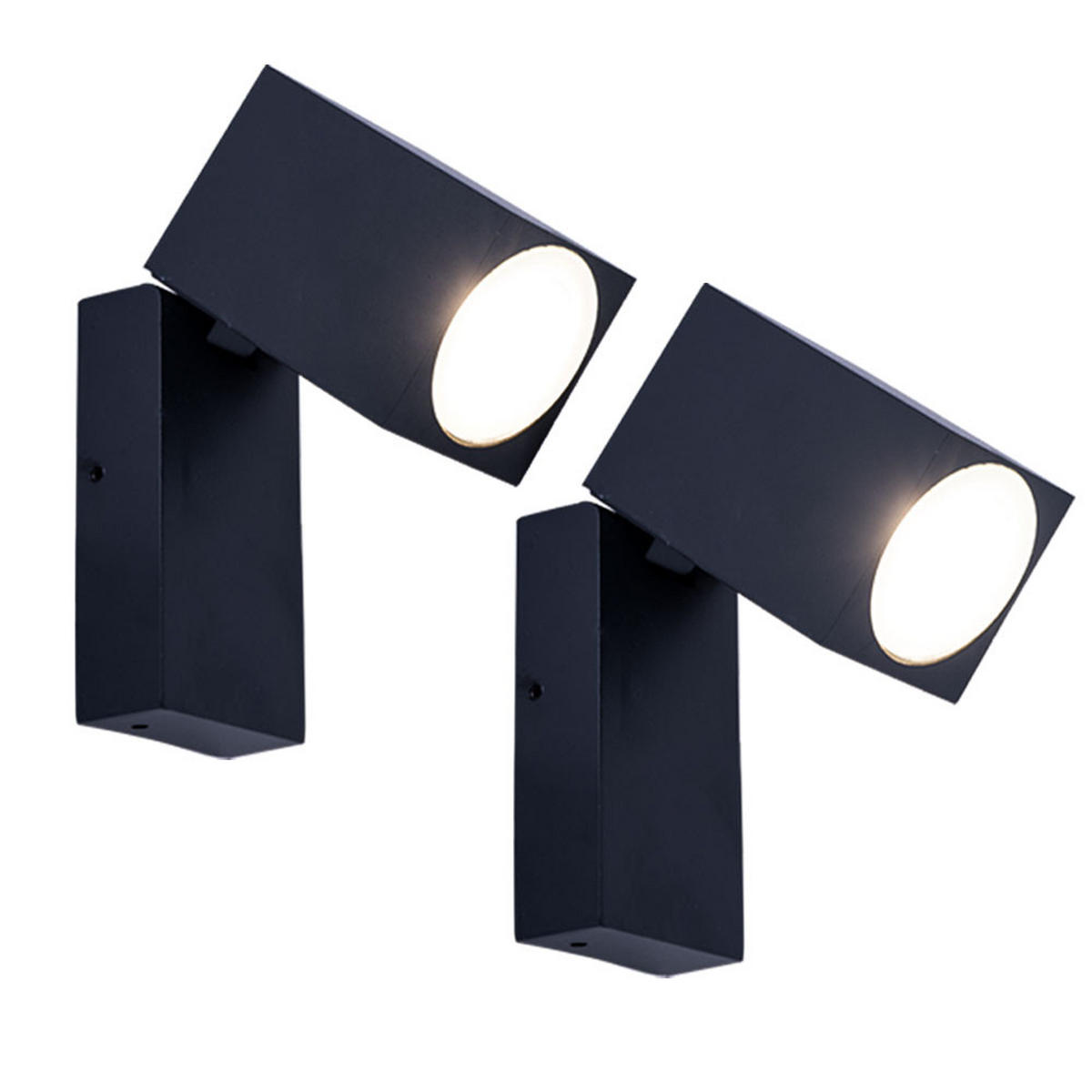 AUSSEN-WANDLEUCHTE Aluminium Schwarz beweglich 2er Set - Schwarz, Metall (10/6.6/9.2cm)