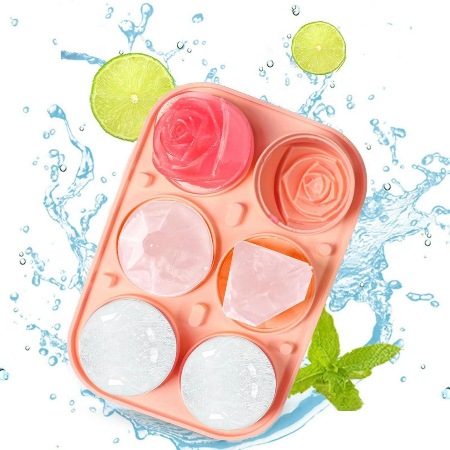 EISWÜRFELFORM Silikon 5 cm Rosa - Rosa, Kunststoff (15/3.5/20cm)