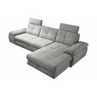 ECKSOFA mit Schlaffunktion und Bettkasten, Brego-Stoff - Chromfarben/Grau, Textil/Metall (177/274cm) - ed exciting design