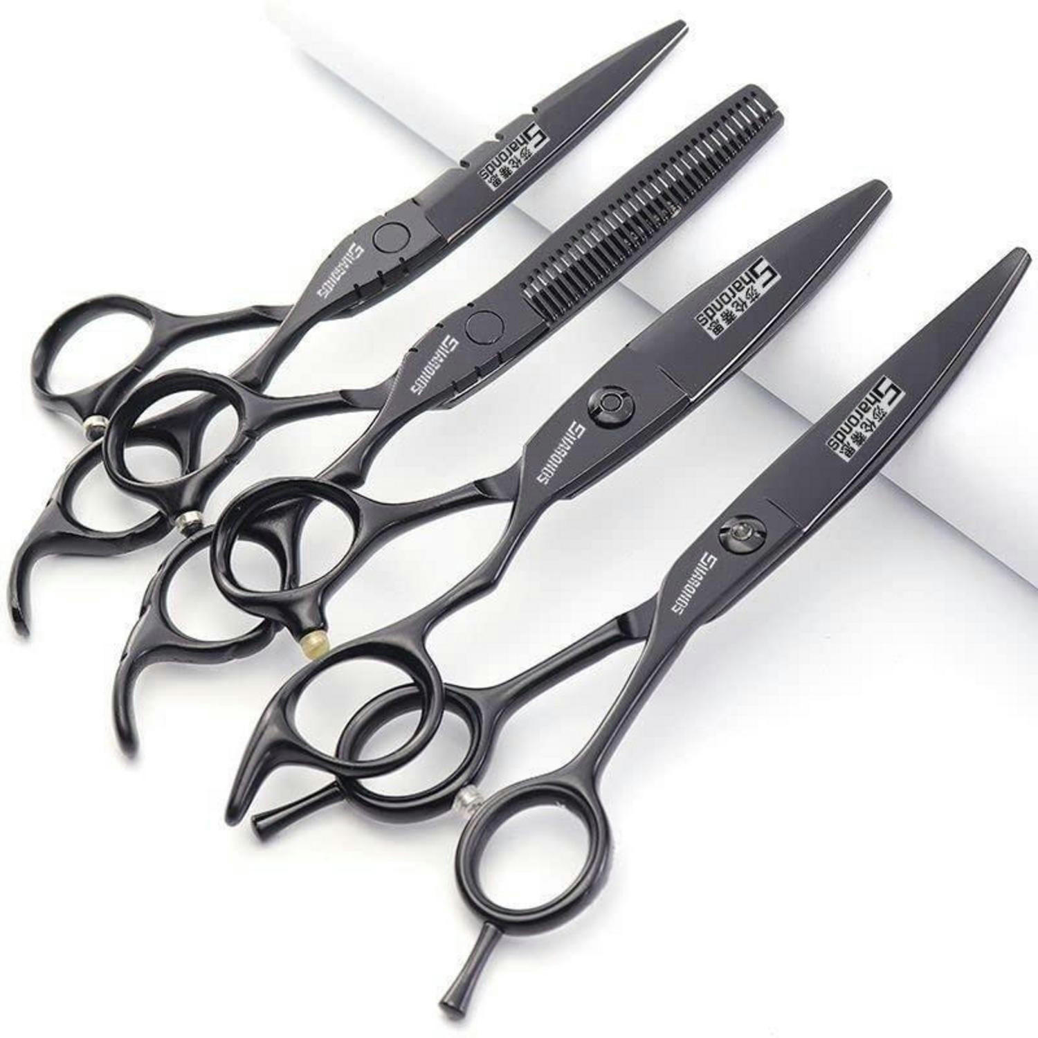 HAARSCHNEIDESCHERE Set 6 Zoll 4 Stück-A Schwarz - Schwarz, Metall (6/1/17.8cm)