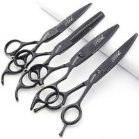 HAARSCHNEIDESCHERE Set 6 Zoll 4 Stück-A Schwarz - Schwarz, Metall (6/1/17.8cm)