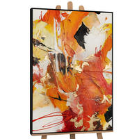 GEMÄLDE Orangene Explosion Schattenfugenrahmen Schwarz 180x120 cm - Schwarz, Holz (180/120cm) - YS-art gallery