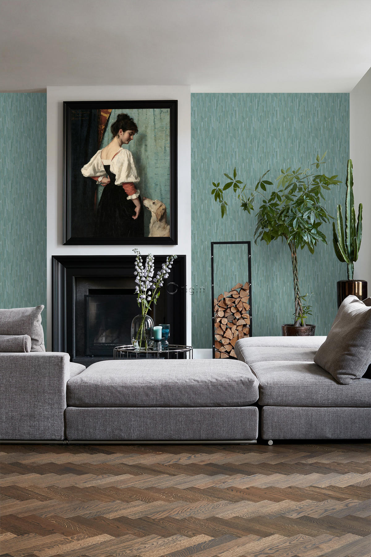 TAPETE 3D Holzoptik 50 x 900 cm - Blau, Papier (50/900cm) - Origin Wallcoverings