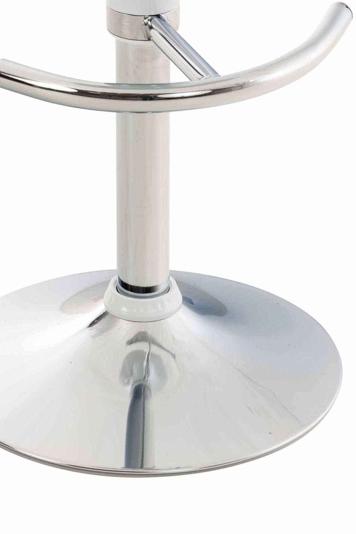 BARHOCKER 2er Set Kunststoff weiß - Chromfarben/Weiß, Kunststoff/Metall (37/87/37cm) - CLP
