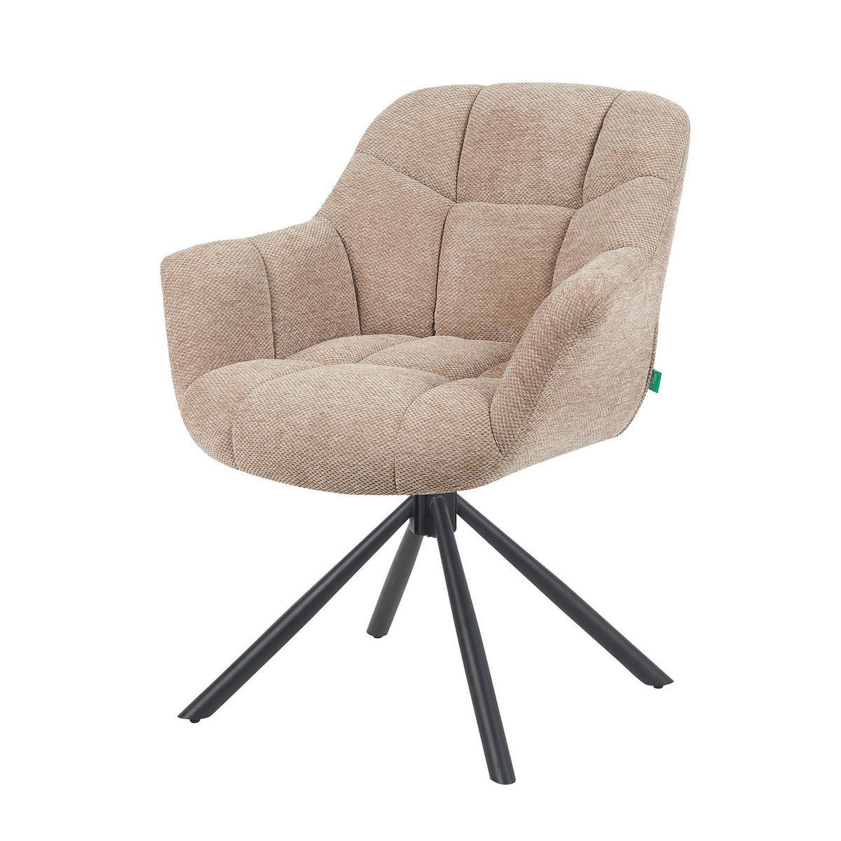 DREHSTUHL Mika-Luka 2er-Set - Beige/Schwarz, Textil/Metall (65/81/66cm) - DUBI Möbel