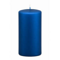 STUMPENKERZEN Samt-Lack Midnight Blue 12 x 6 cm, 4er Set - Blau, Paraffin (6/12/12cm) - Kopschitz Kerzen