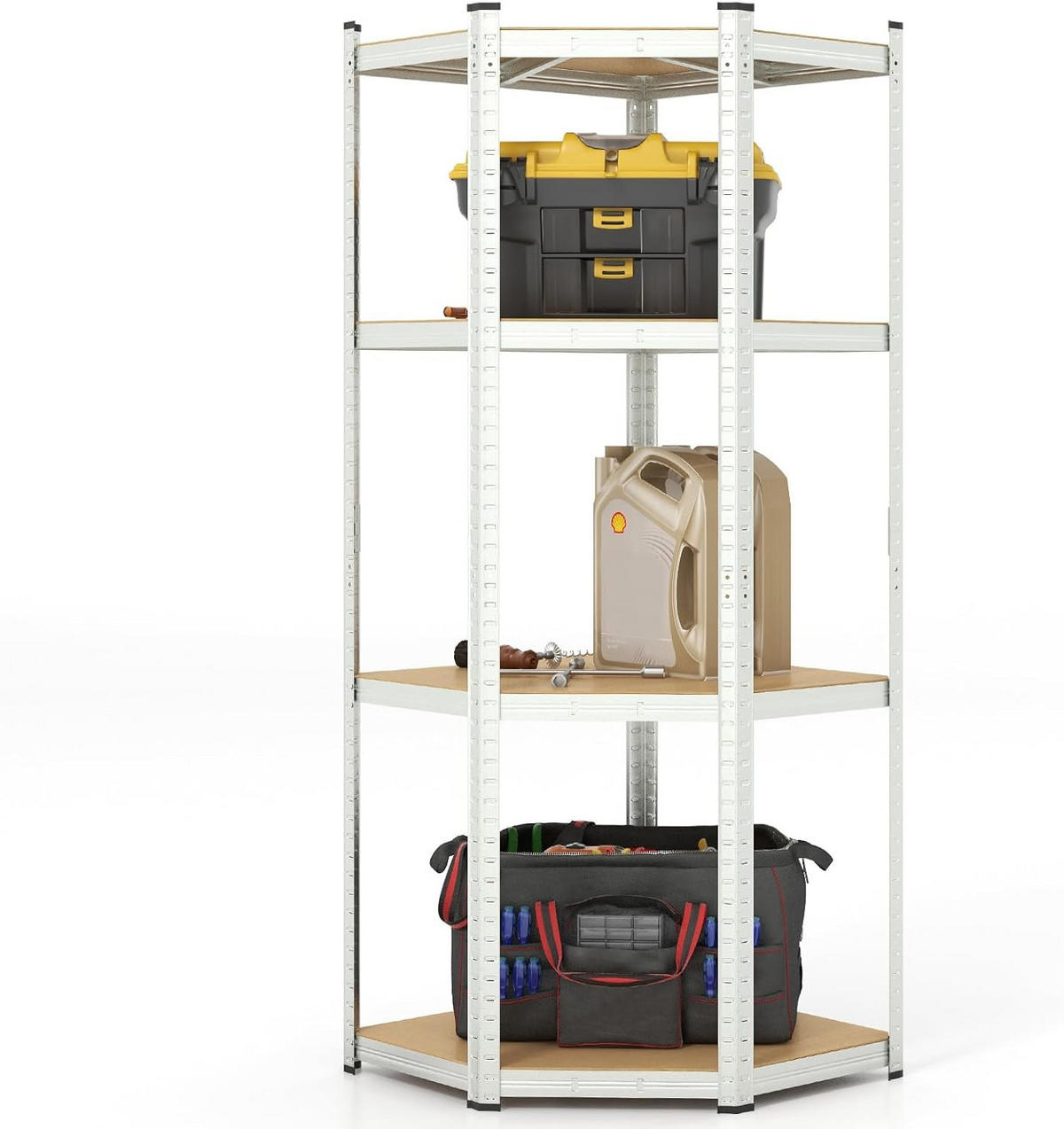 SCHWERLASTREGAL Silber - Silberfarben, Holz (70/180/70cm) - COSTWAY