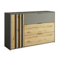 KOMMODE Rodgau graphit / Eiche Artisan 125 / 36,5 / 79cm - Eichefarben/Graphitfarben, Holzwerkstoff/Kunststoff (125/79/36.5cm) - Feldmann-Wohnen