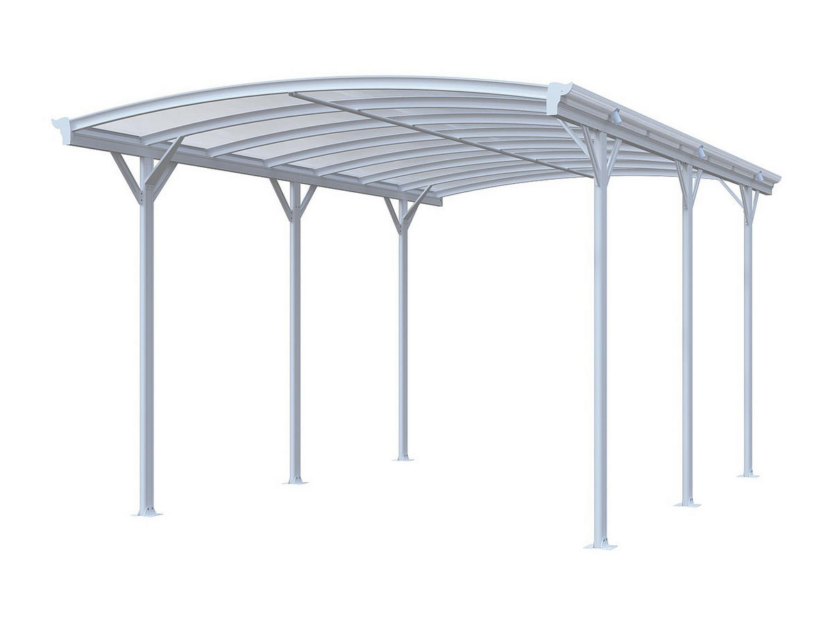 FREISTEHENDES Carport - 1 Person - plastik - weiß Baresa - Weiß, Kunststoff/Metall (370/210/294cm) - Vente-Unique
