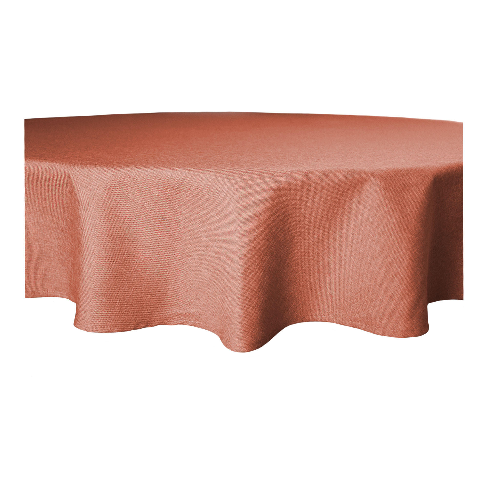 TISCHDECKE Leinenoptik 220 cm rund Terracotta - Terracotta, Textil (220cm) - TiborTex