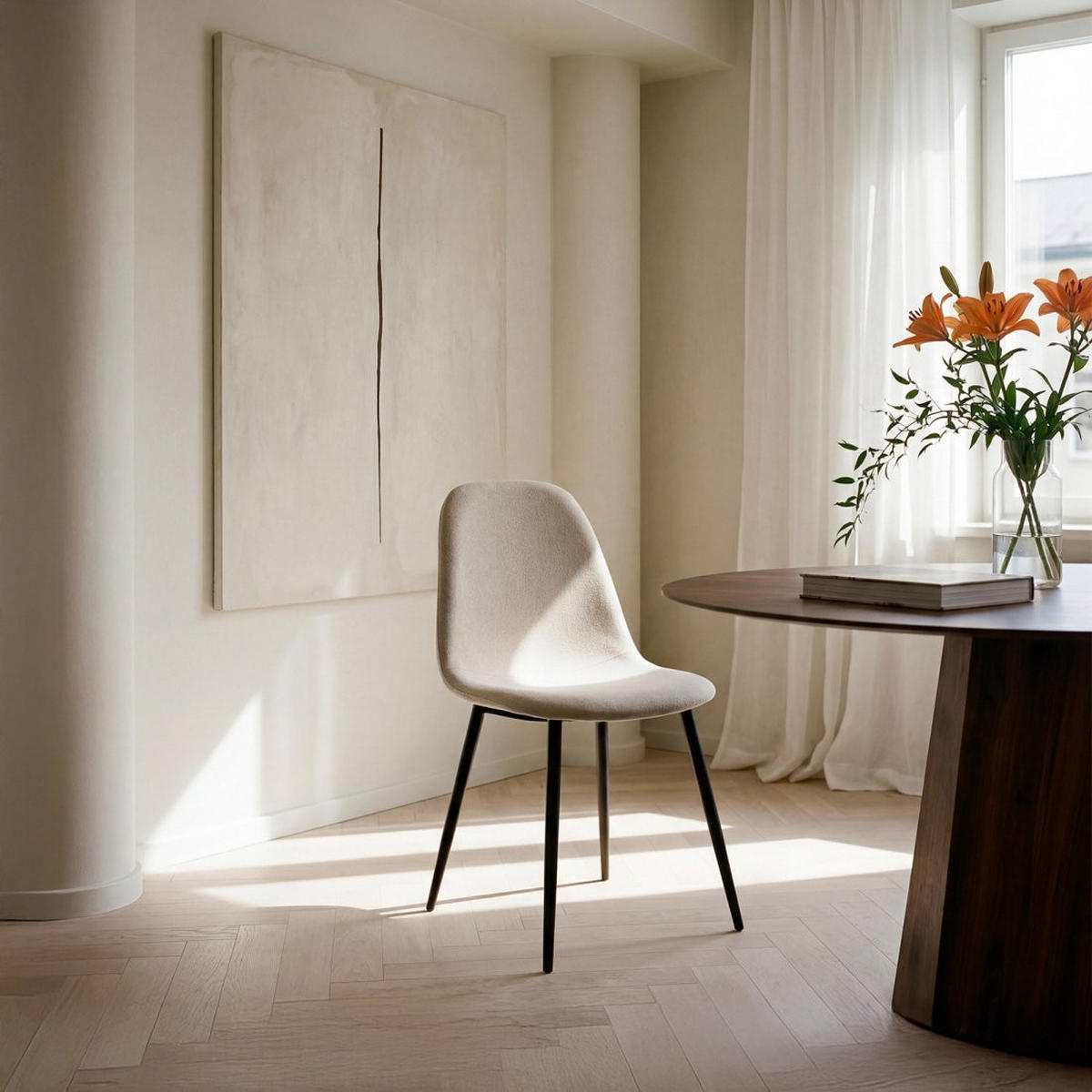 ESSZIMMERSTUHL Ellis Beige 45 cm x 86 cm 4er-Set - Beige, Textil (45/86/52cm) - Klast Home