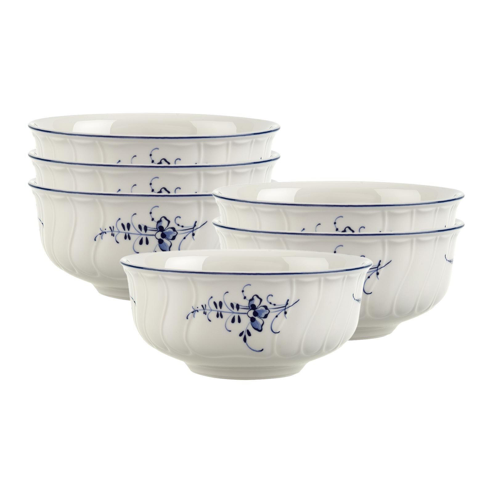 DESSERTSCHALEN Vieux Luxembourg weiß-blau ø 12,9 cm 6er Set - Blau/Weiß, Keramik (12.9cm) - Villeroy & Boch