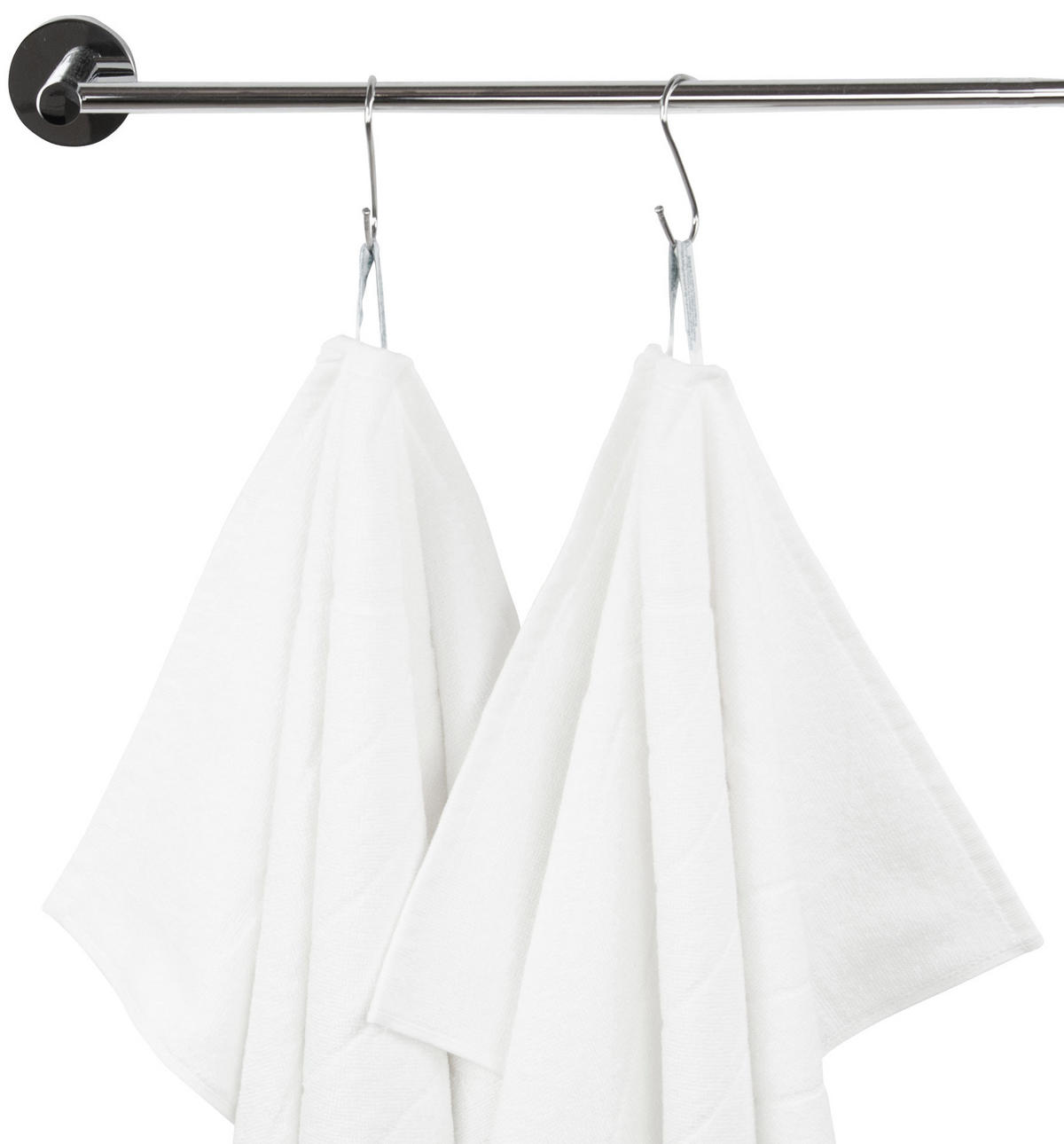 DUSCHTÜCHER, 2er-Set, 70x140 cm, 100% Baumwolle, Weiß - Weiß, Textil (70/140cm) - Zollner