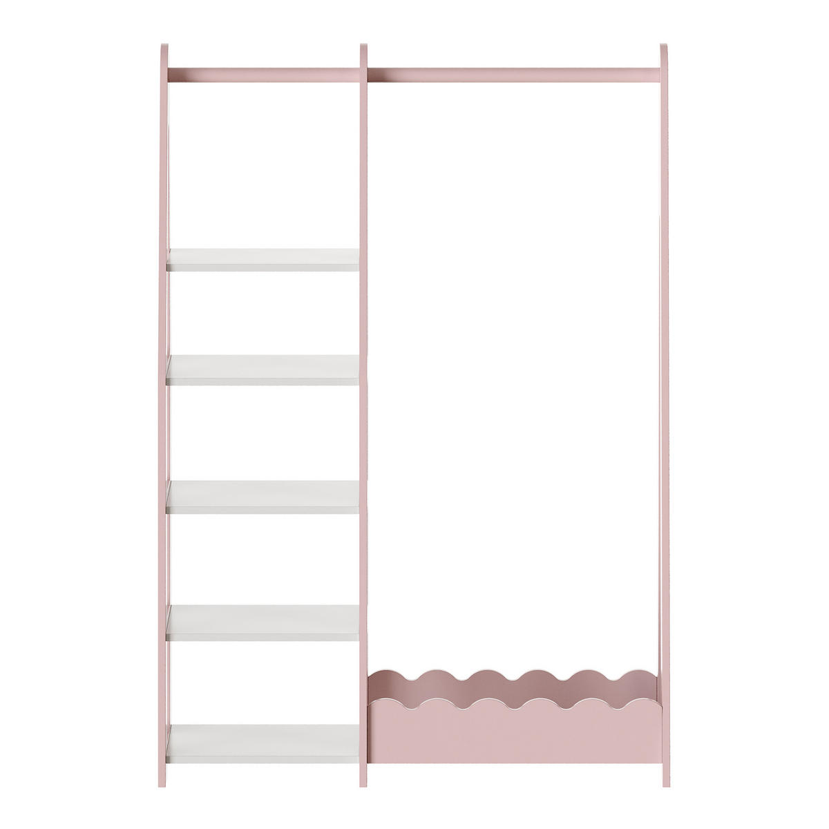 KINDERGARDEROBE Vestnes - Rosa/Weiß, Holzwerkstoff (77/114/30cm) - [en.casa]