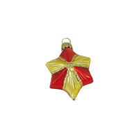 CHRISTBAUMSCHMUCK Kleiner Stern gold & rot 7 cm - Multicolor, Metall (0.1/7/0.1cm)