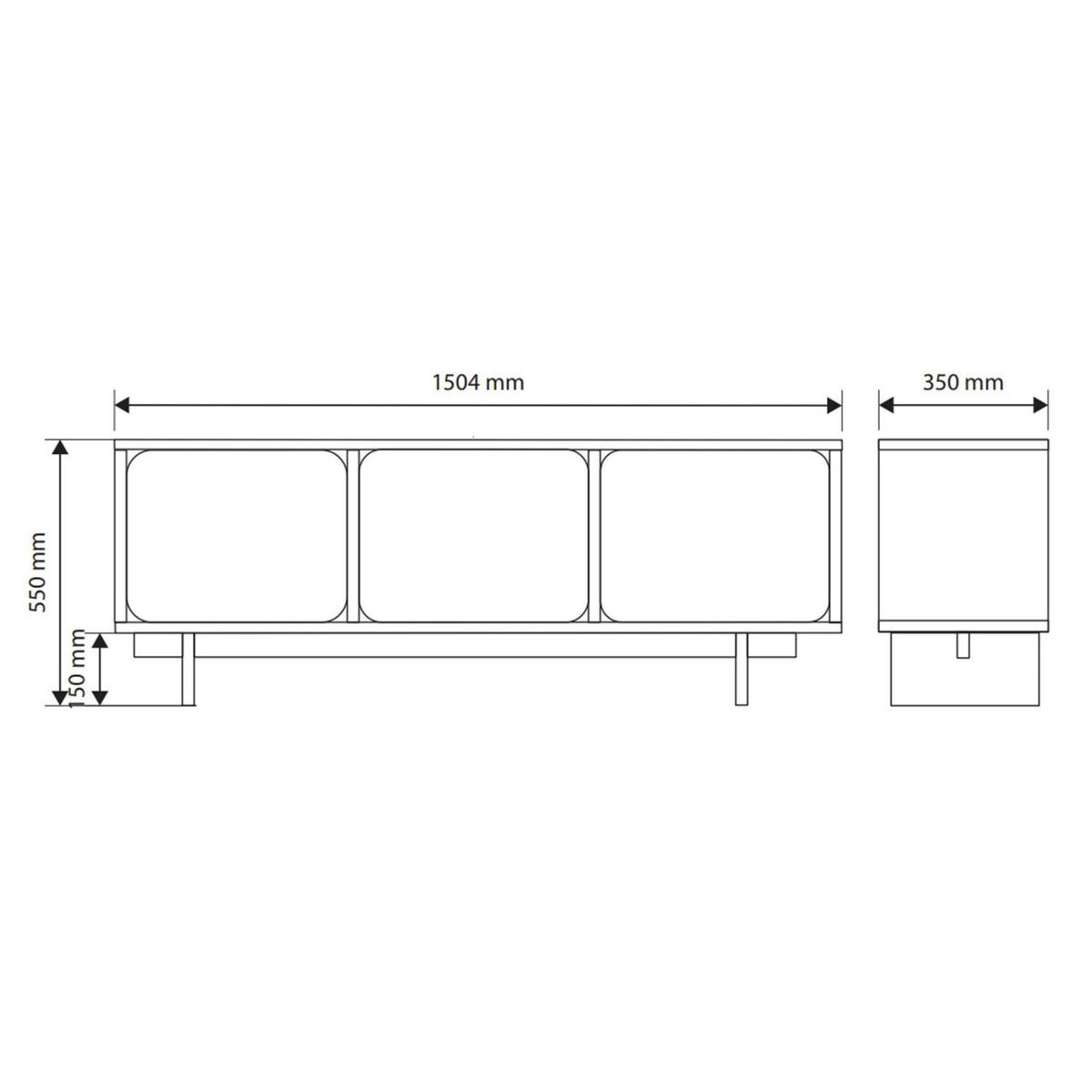 TV-LOWBOARD Wuwu Greige 150/55/35 cm - Taupe, Holzwerkstoff (150.4/55/35cm) - Selsey