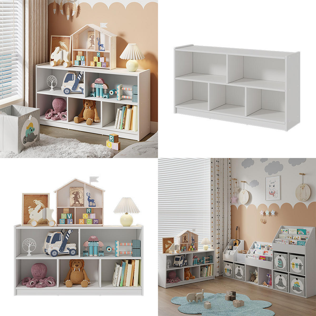 KINDERREGAL Conny Weiß 112 x 60.5 cm - Weiß, Holzwerkstoff (112/60.5/30cm) - Vicco