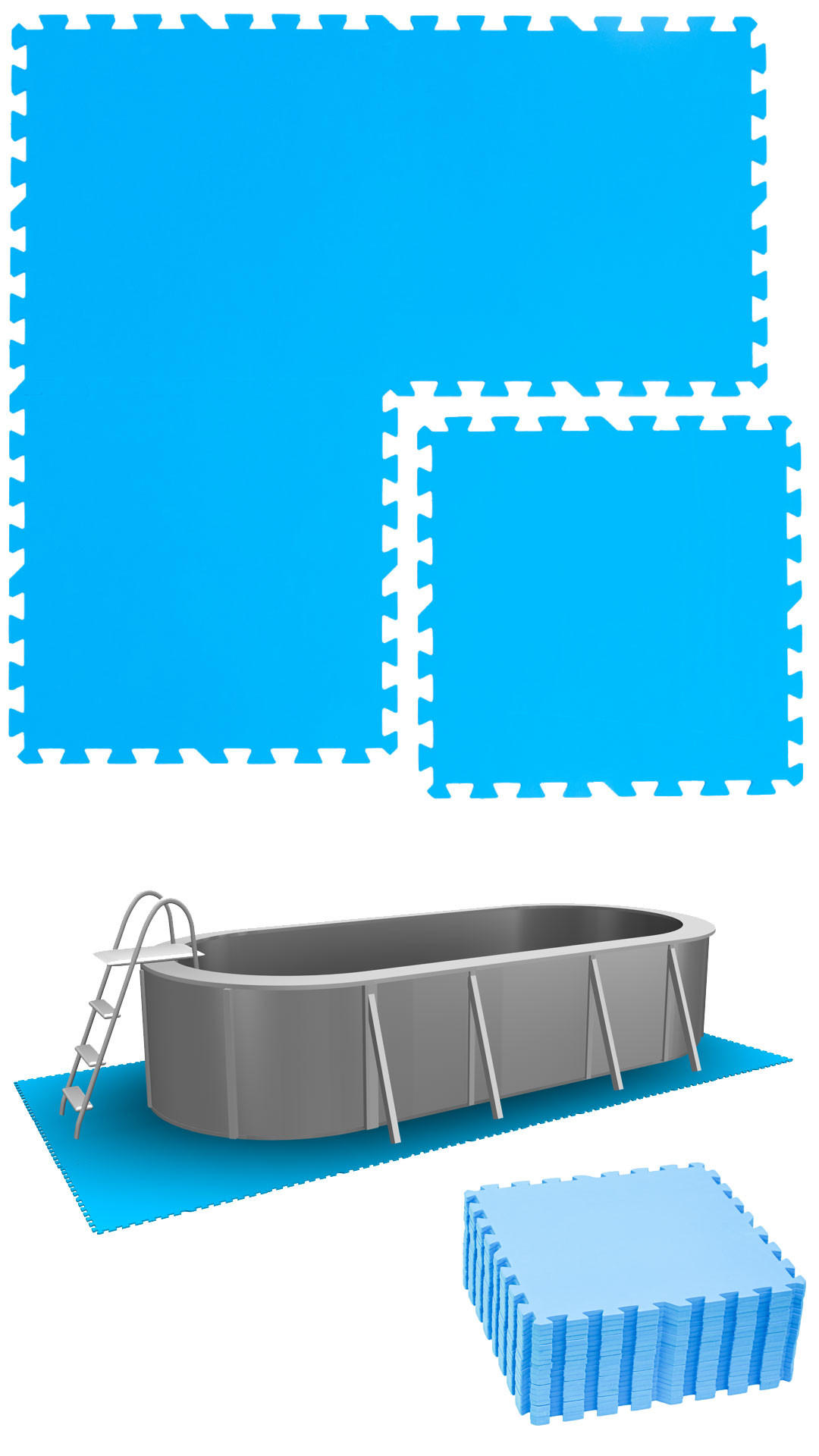 eyepower Poolmatten Blau 50x50 cm
