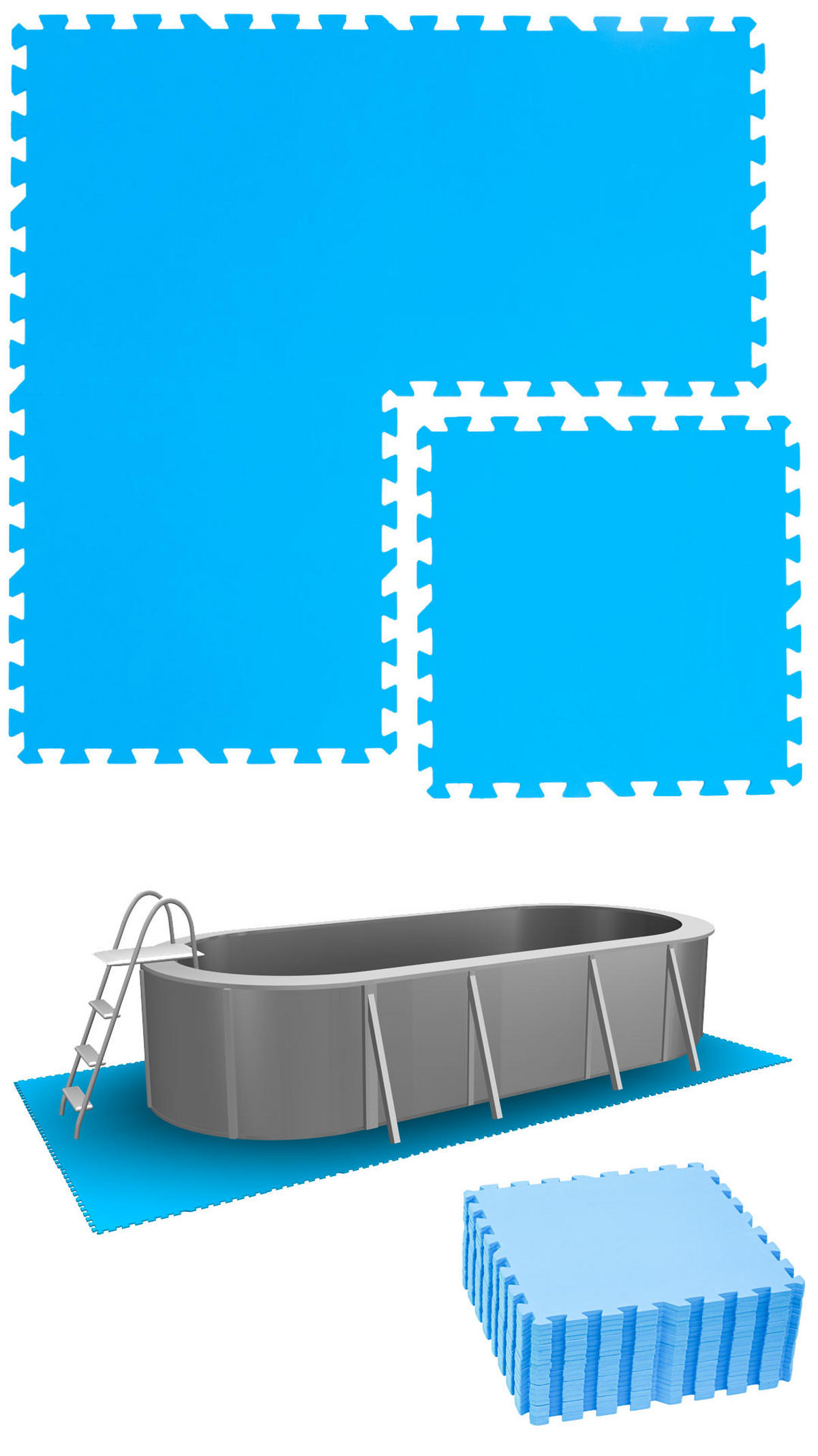 POOLMATTEN 4,7m² 20 EVA Matten 50 cm Blau - Blau, Kunststoff (50/50cm) - eyepower