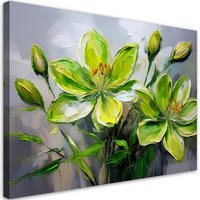 WANDBILD lilie grüne blume - Grün, Textil (60/40cm) - Feeby