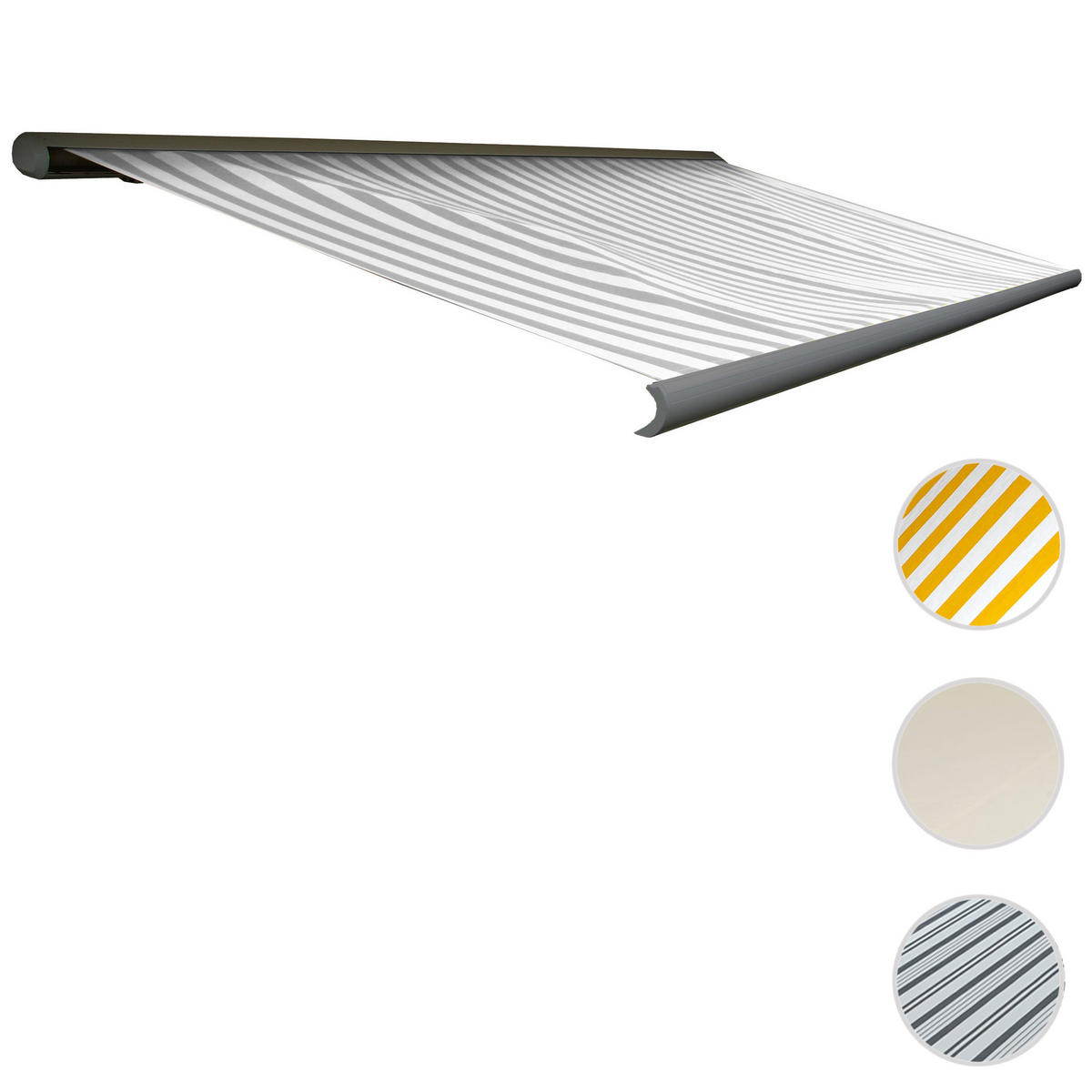 ELEKTRISCHE KASSETTENMARKISE Grau, Weiß, Grau - Weiß/Grau, Textil (400/23/300cm) - MCW