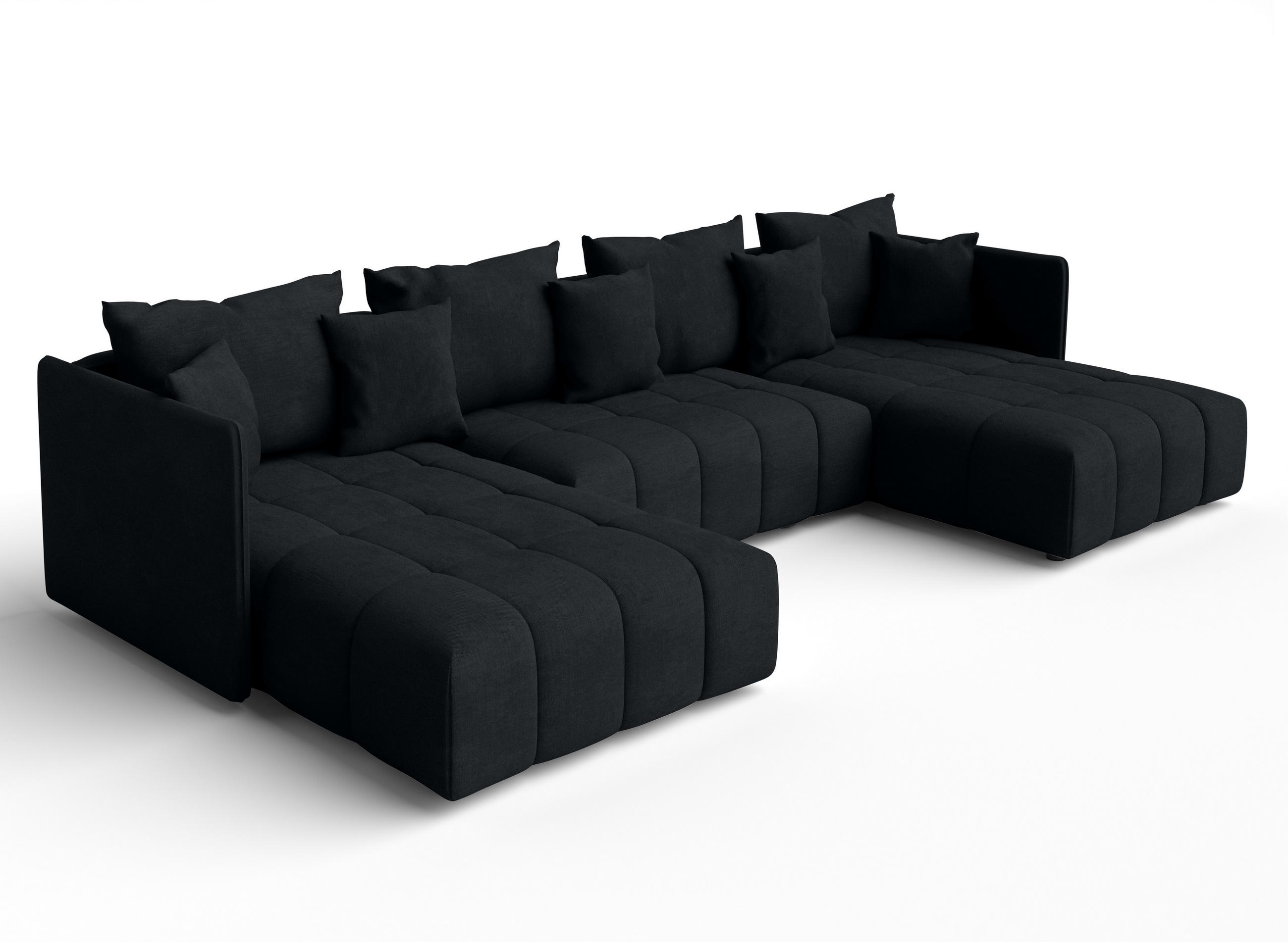 WOHNLANDSCHAFT Mersino Anthrazit 353/180/83 cm – Wohnlandschaft fürs Wohnzimmer - Schwarz, Kunststoff/Textil (353/83/180cm) - AX Living