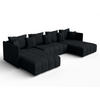 WOHNLANDSCHAFT Mersino Anthrazit 353/180/83 cm – Wohnlandschaft fürs Wohnzimmer - Schwarz, Kunststoff/Textil (353/83/180cm) - AX Living