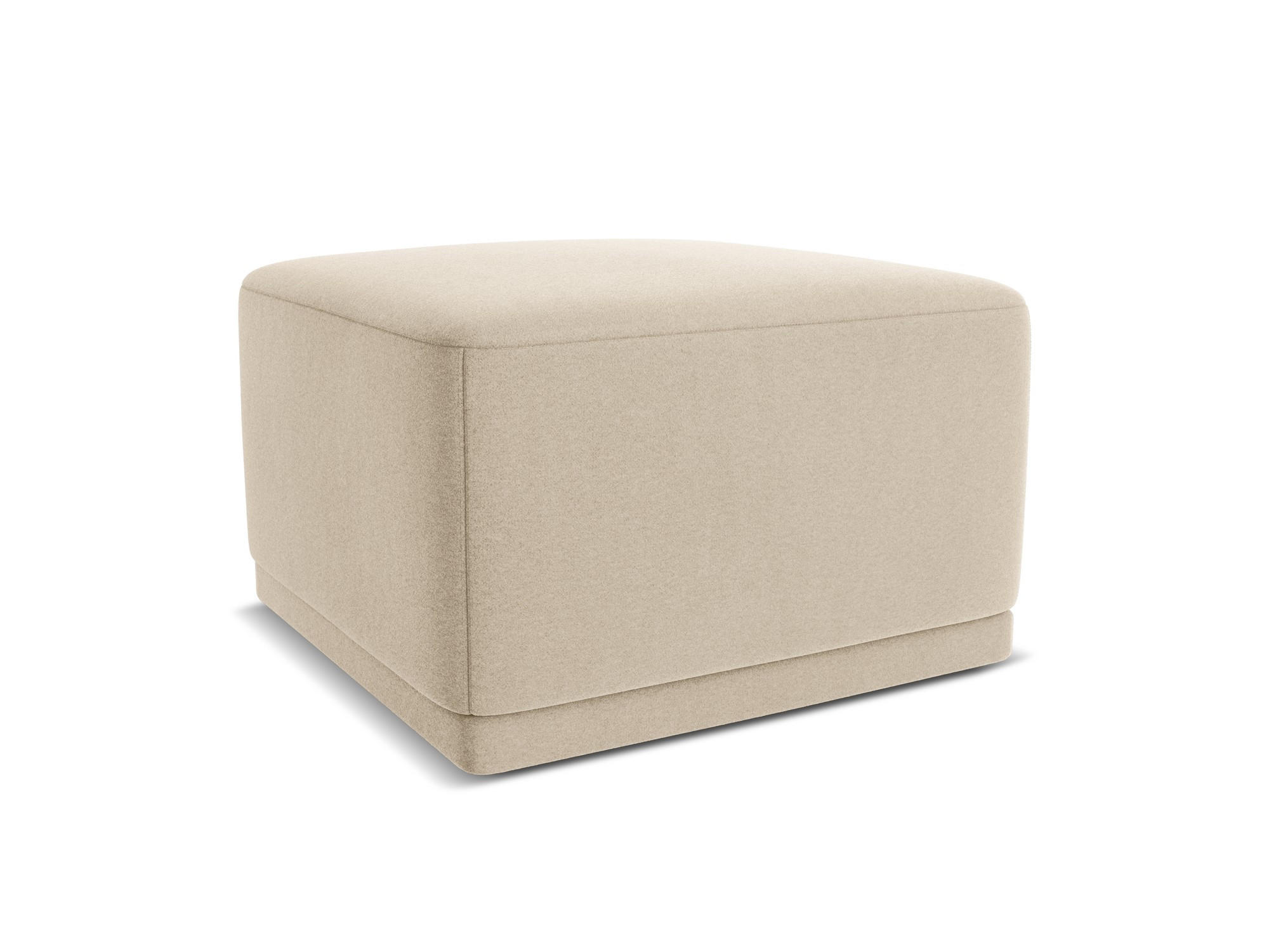 POUF Samt Stoff Beige - Beige/Creme, Kunststoff/Textil (65/40/65cm) - Makamii
