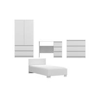 JUGENDZIMMER-SET SIMO F 4-teilig in Weiß - Weiß, Holzwerkstoff (384/180/96cm) - Deine Möbel 24