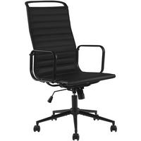 DREHSTUHL Lederlook Schwarz - Schwarz, Textil/Metall (65/120/70cm) - CLP