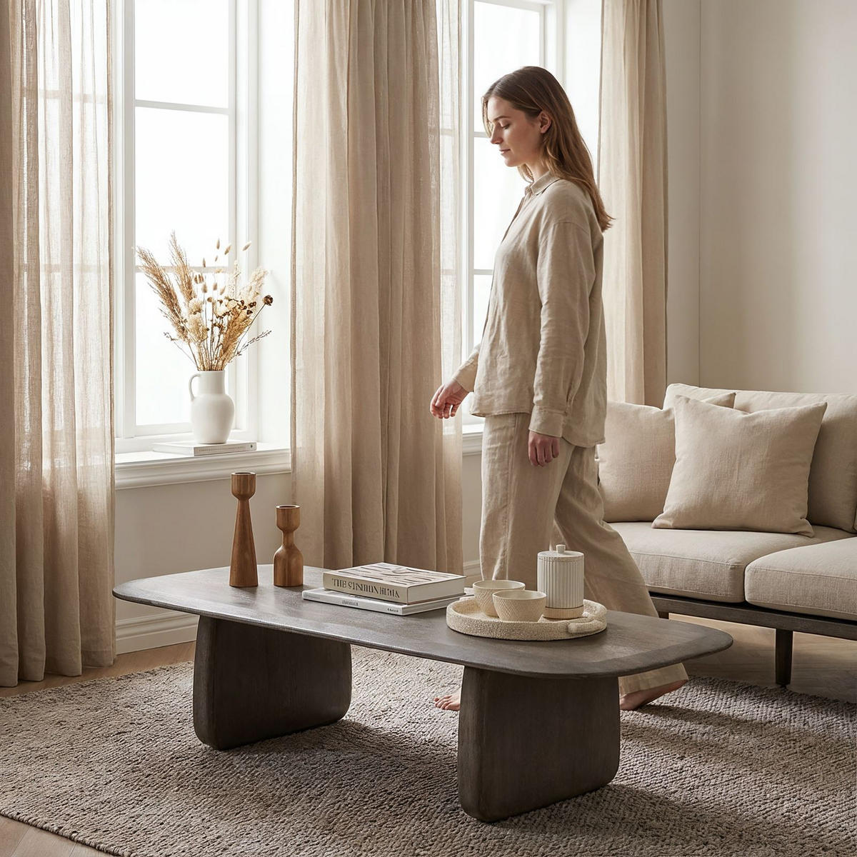 COUCHTISCH HERMO grau - Grau, Holz (53/135/28cm) - IDIMEX