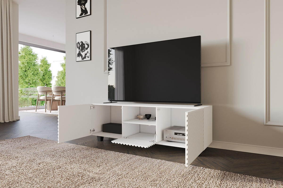 LOWBOARD ZENO-S 140x50x41 cm - Weiß - Schwarz/Weiß, Holzwerkstoff (140/50/41cm) - ALTDECOR