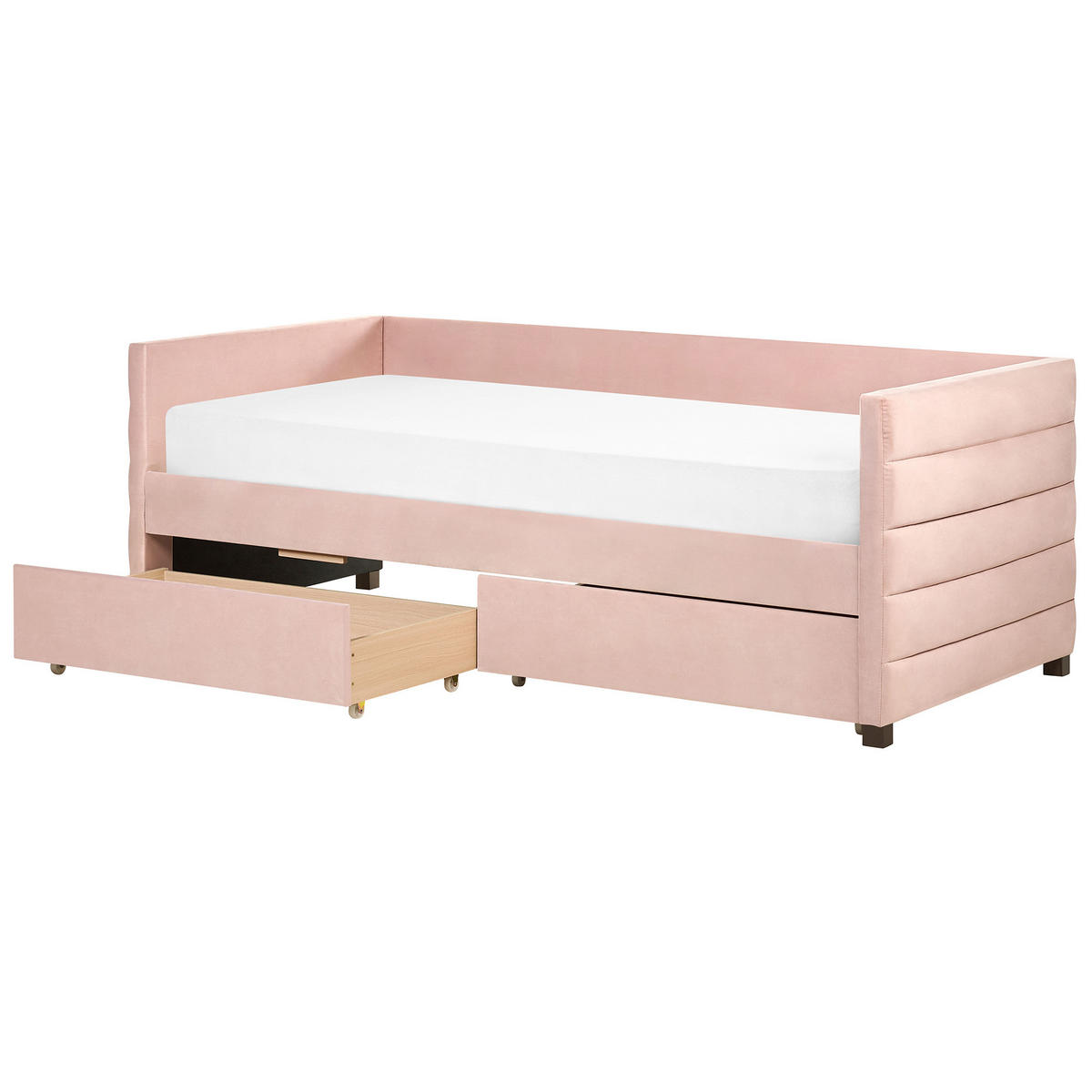 TAGESBETT 90/200cm Pastellrosa Marray - Pink, Textil (90/200cm) - Beliani