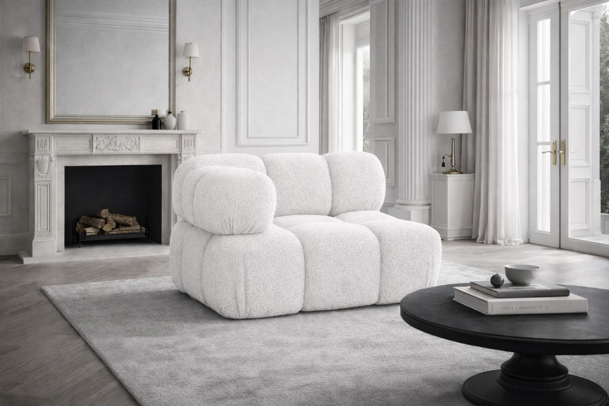 ECKMODUL, Für Modulares System, Stoff Abriamo, Ecru, Selia - Ecru, Holz (95/70/95cm) - Kaiser Möbel