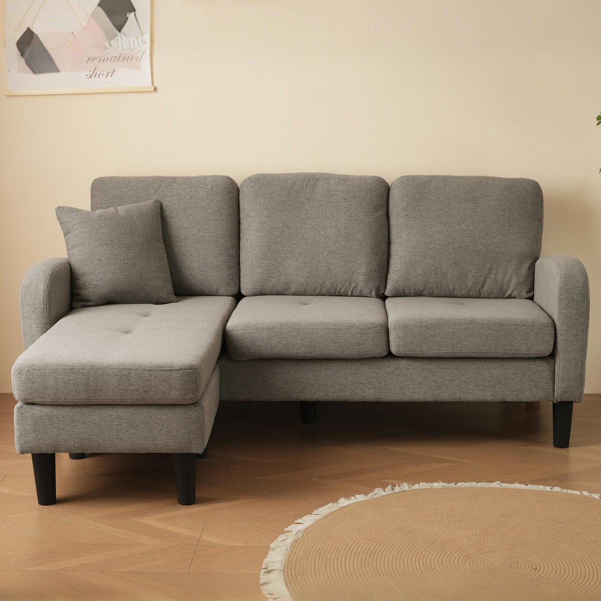 ECKSOFA 166/118/77 cm Antikdunkelgrau - Grau, Textil (118/166cm)