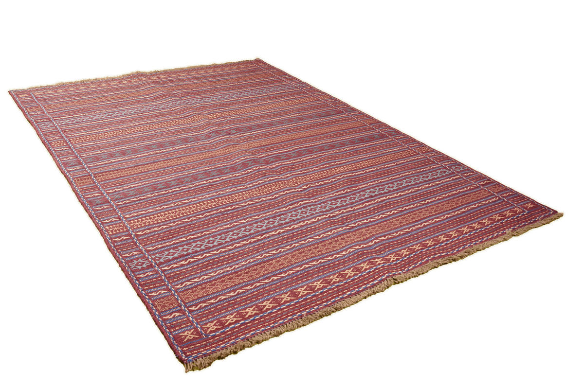 KELIM-TEPPICH handgewebt Kordi Violett 238/170 cm Schurwolle - Violett, Textil (170/238cm) - Looma