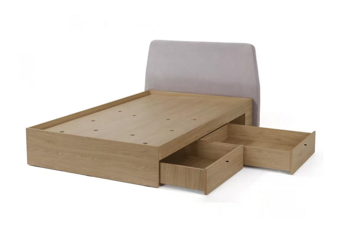 JUGENDBETT ALBI 120/200 in Baltic Düne Eiche / Grau - Alteiche/Grau, Holzwerkstoff (120/200cm) - Deine Möbel 24