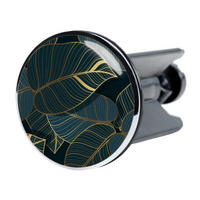 WASCHBECKENSTÖPSEL Monstera - Grün, Kunststoff/Metall (4/7/7cm) - Sanilo