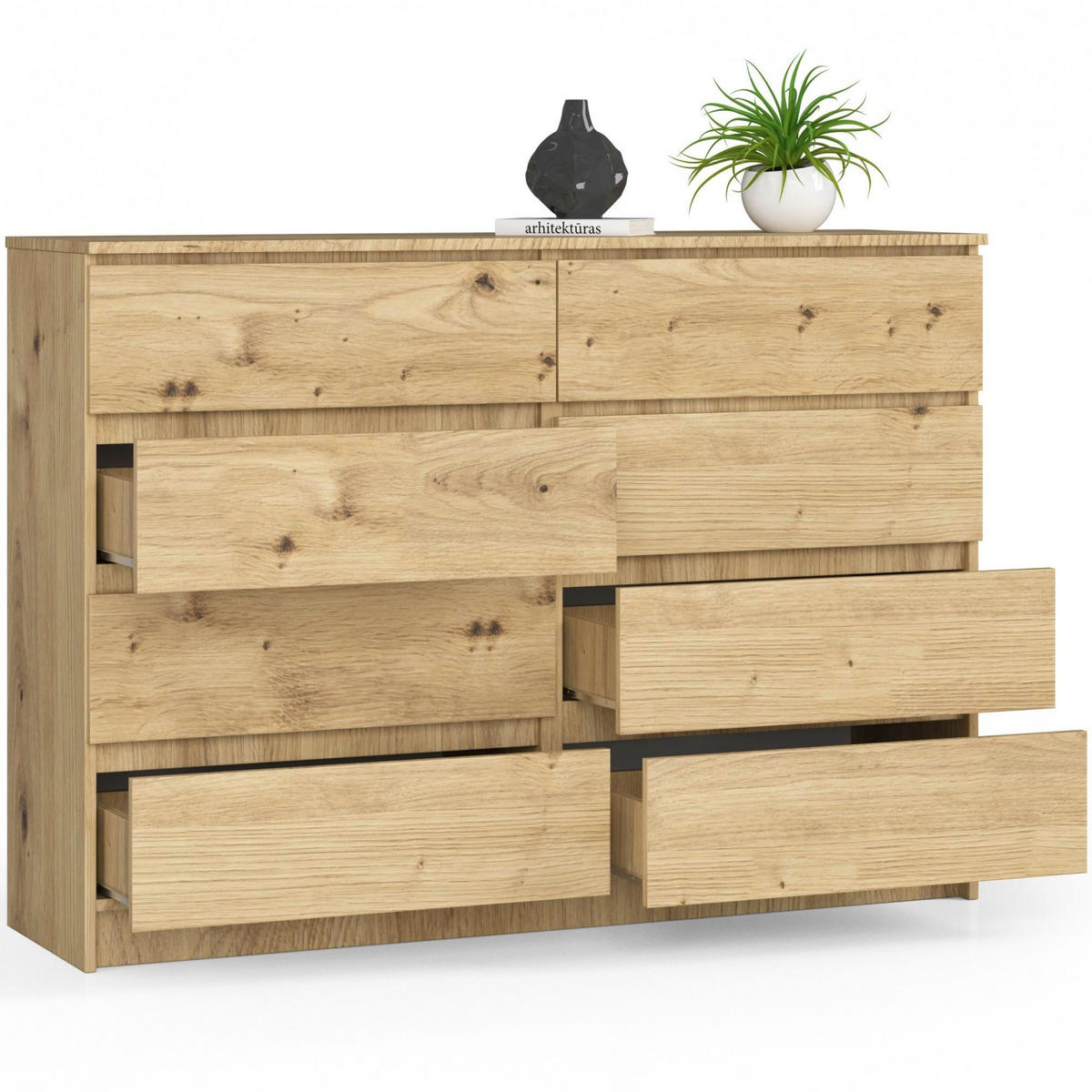 KOMMODE Eiche Artisan 99/138/40 - Eiche Artisan, Holzwerkstoff (138/99/40cm) - RAUMHIRSCH FURNITURE