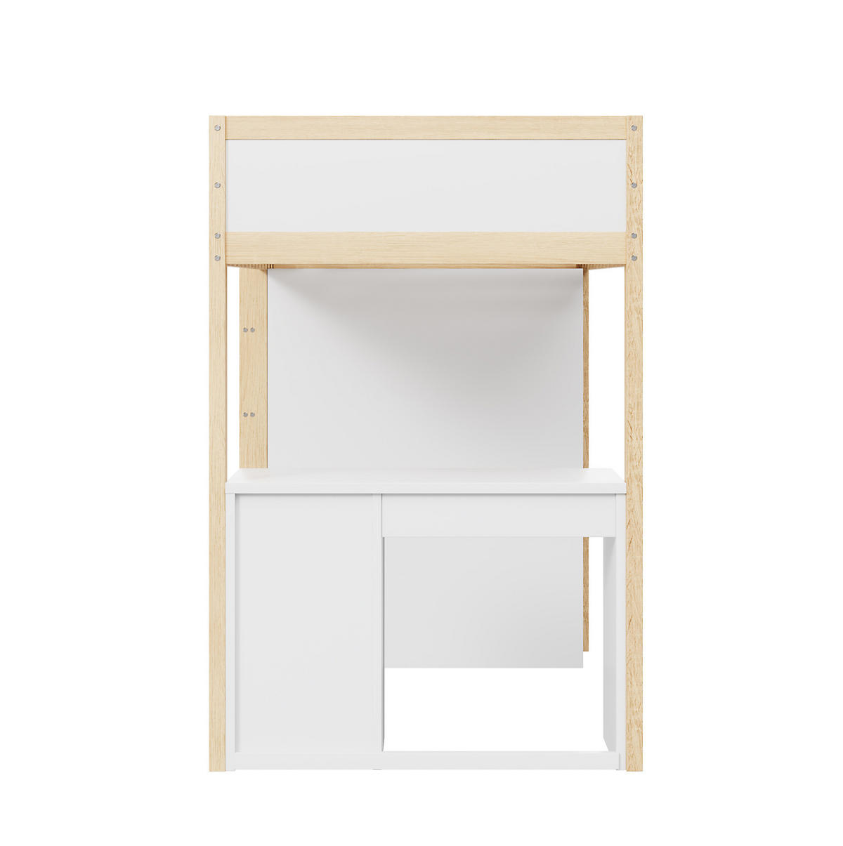 HOCHBETT 90/200 cm aus Holz mit Stauraum und Computertisch - Naturfarben, Holzwerkstoff (90/200cm) - OKWISH