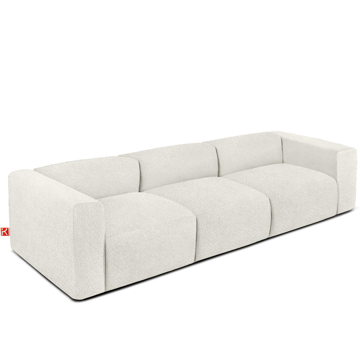 3-SITZER SOFA BUFFO, Weiß - Weiß, Holz/Holzwerkstoff (290/73/96cm) - KONSIMO®