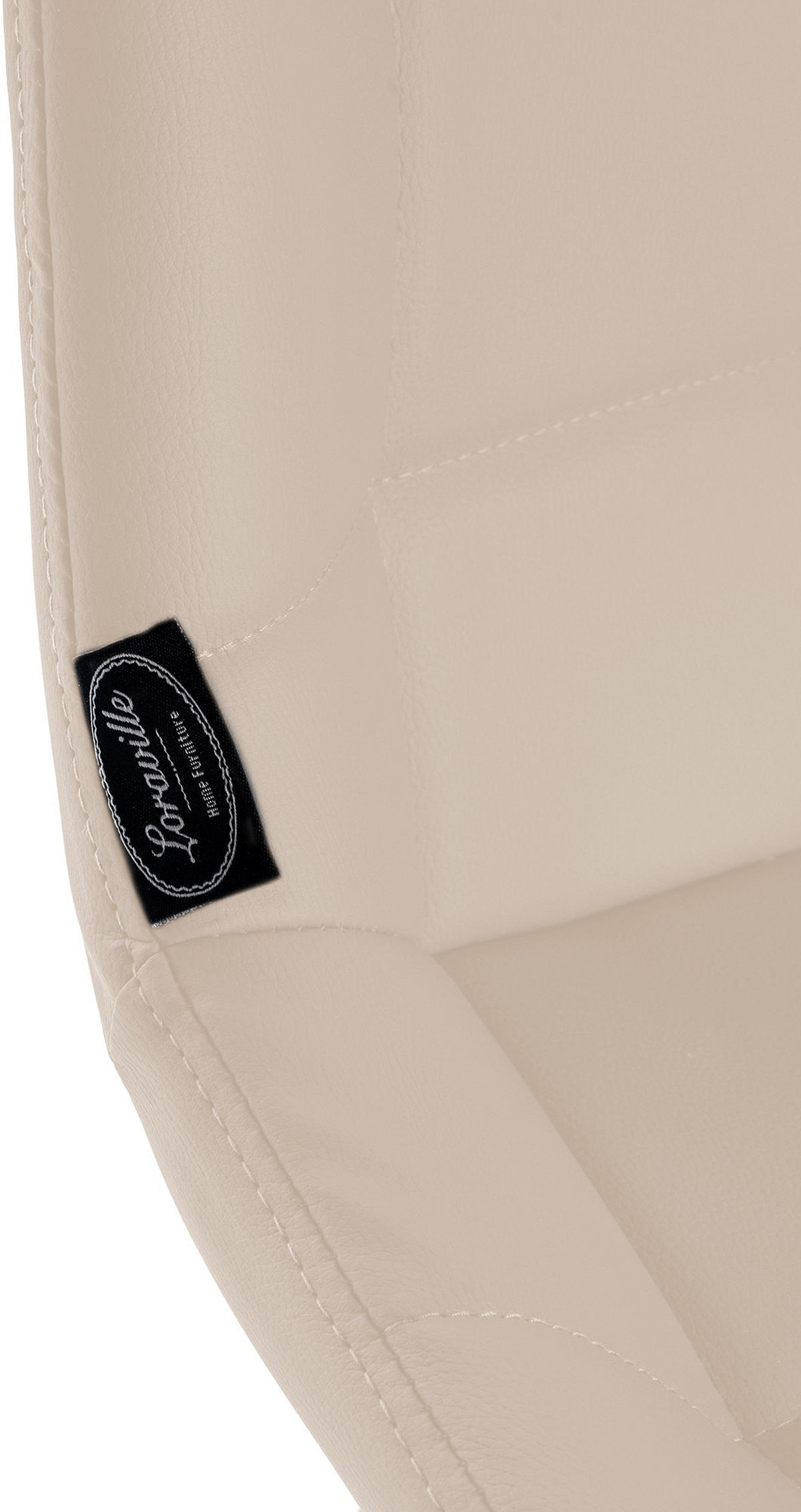 BARHOCKER Lederlook creme - Creme/Schwarz, Textil/Metall (49/104/56cm) - CLP