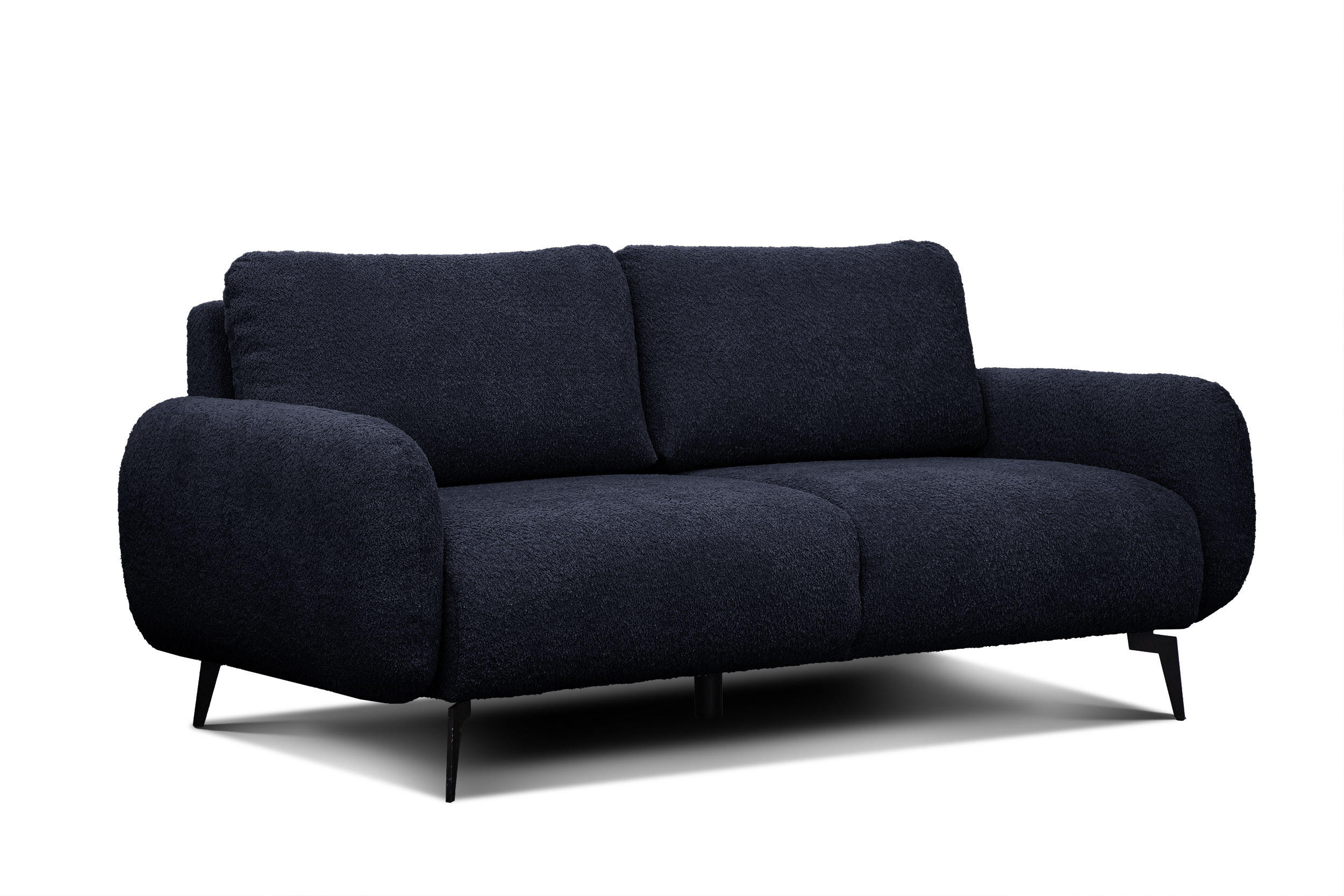 SOFA FEBE 3-Sitzer, marineblau - Schwarz/Dunkelblau, Holz/Textil (190/82/96cm) - Courtois Laville