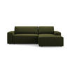 ECKSOFA ausklappbar rechts mit Container Jodie aus Boucle dunkles olivgrün 3 Sitzplätze - Dunkelgrün, Textil (151/246cm) - Micadoni