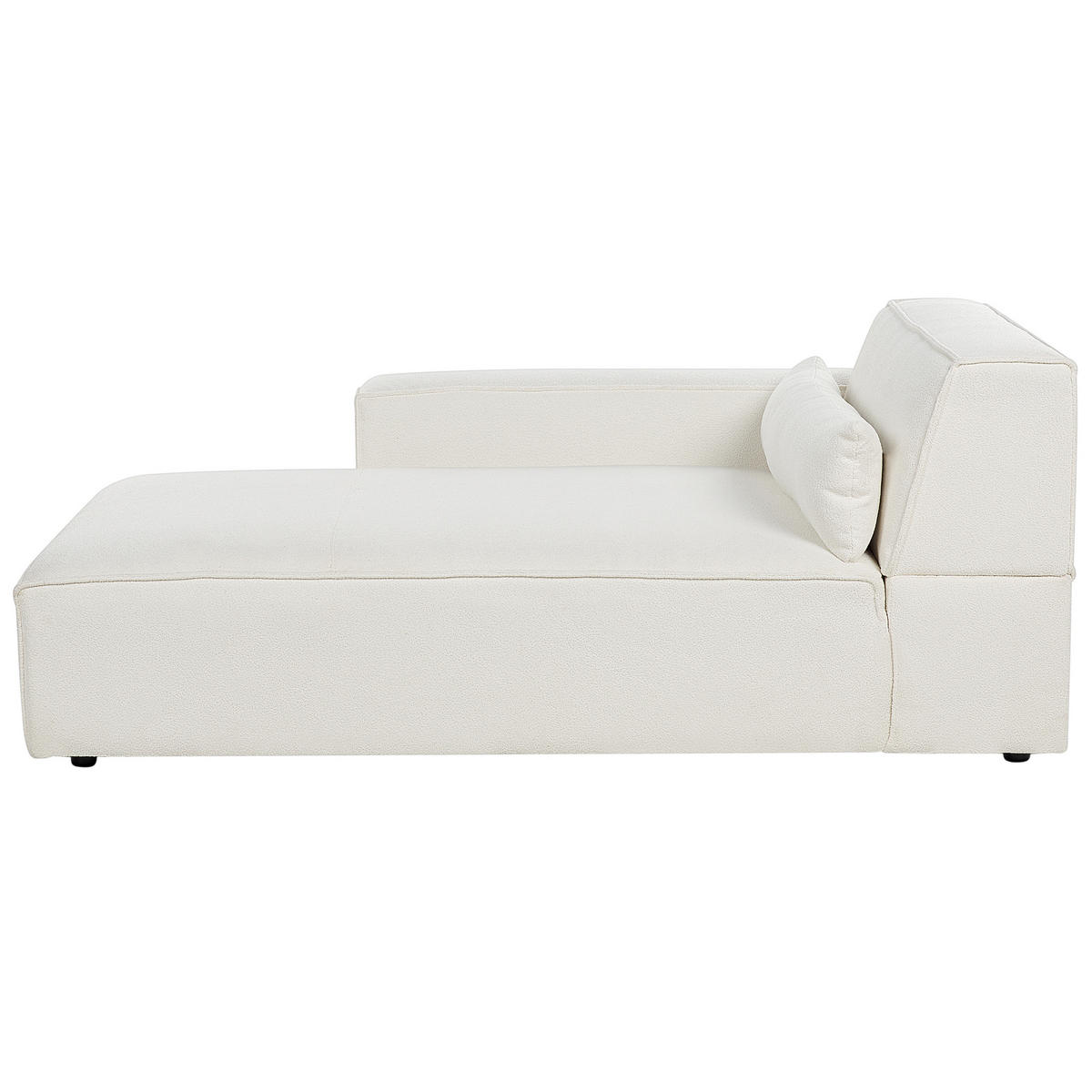 ČALOUNĚNÉ LEHÁTKO CHAISE LONGUE PRAVOSTRANNÉ Bouclé Krémově bílé Hellnar - bílá/krémová, textil (102/70/176cm) - Beliani