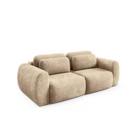 SCHLAFSOFA Simone - Sandfarben, Holzwerkstoff/Textil (266/95/110cm) - Fun Möbel