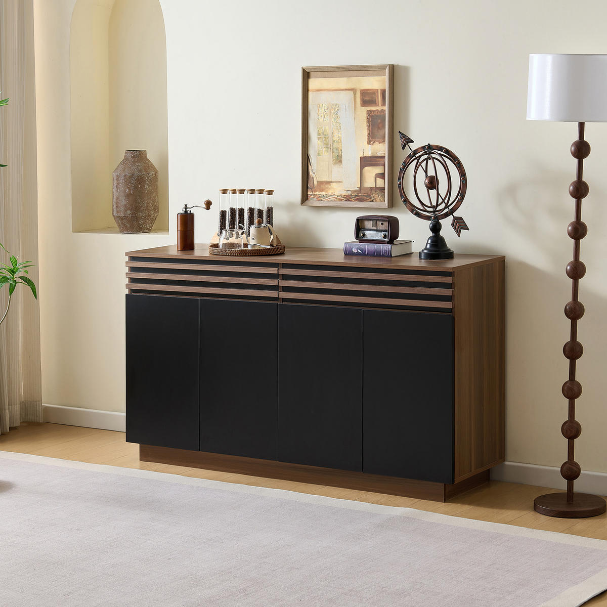 SIDEBOARD 150x40x85 cm Holzoptik schwarz - Schwarz, Holz (150/85/40cm) - Fortuna Lai