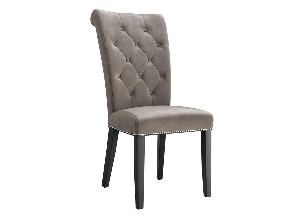 POLSTERSTUHL Christina, Holzfarbe: Schwarz - Schwarz/Grau, Holz/Textil (47/103/68cm) - MIRJAN24