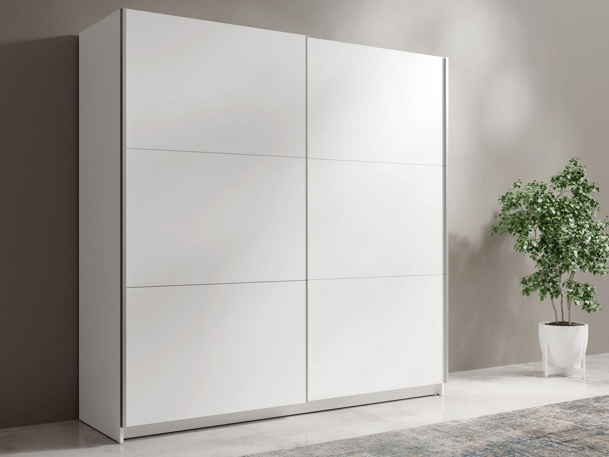 KLEIDERSCHRANK Weiß 201/207/55 - Weiß, Holzwerkstoff (201/207/55cm) - RAUMHIRSCH FURNITURE